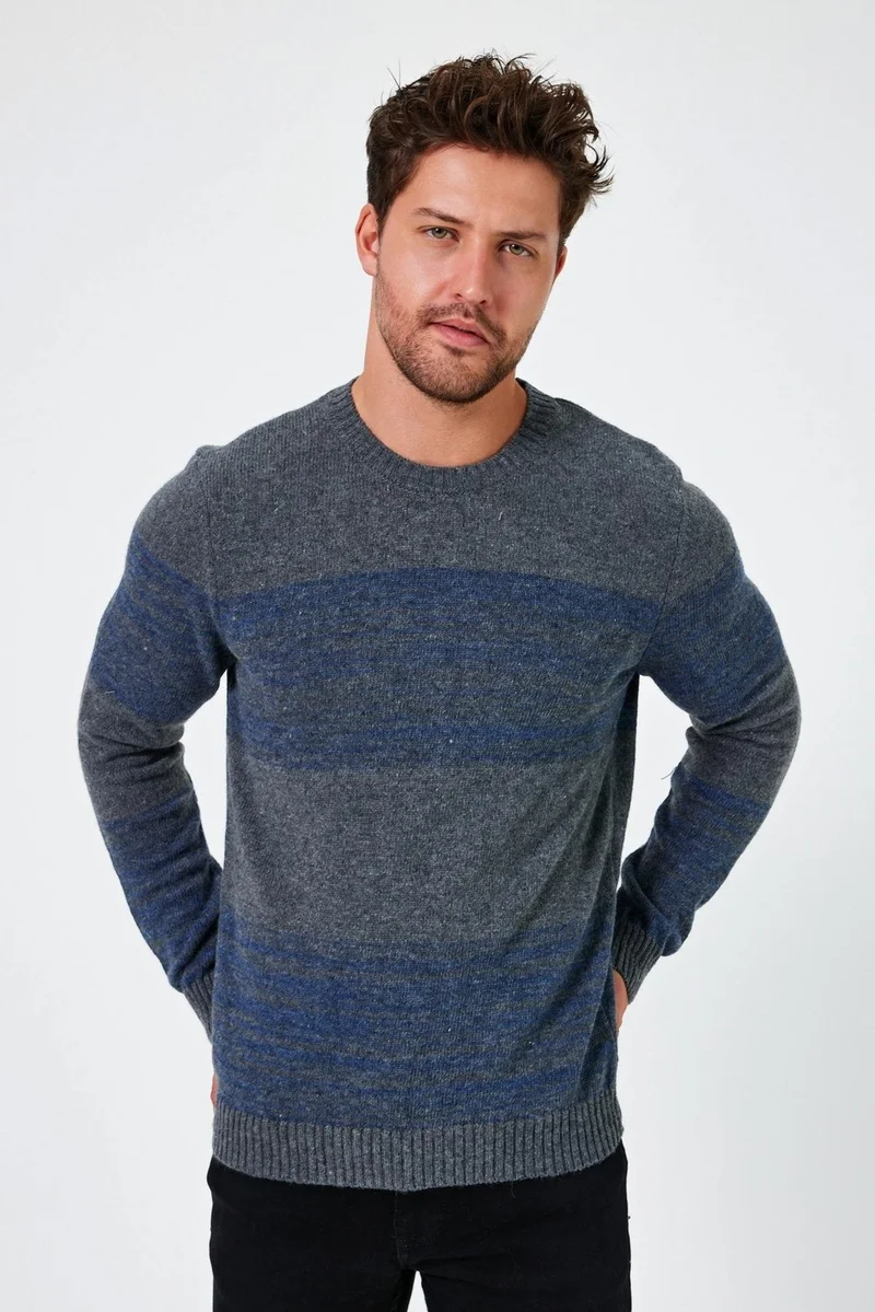 Alexander Gardi Alexandergardı Crew Neck Color Block Regular Fit Sweater (E24-EZE-02)