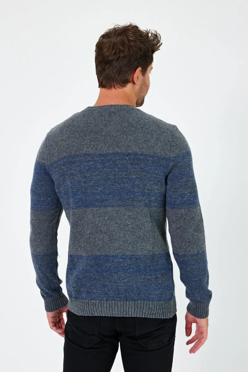 Alexander Gardi Alexandergardı Crew Neck Color Block Regular Fit Sweater (E24-EZE-02)