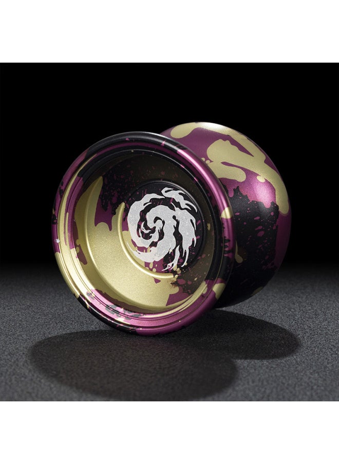 Generic Hot-selling Aluminum Alloy Yo-yo Entry Type Dead Sleep Live Sleep Yoyo Ball Competitive Yo-yo Wholesale-Color:Auspicious Clouds Black Purple-Specifications:+10 Ropes  - Image 1