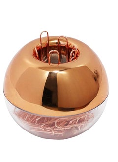 Light Luxury Fashion Paper Clips, Rose Gold Edition, In Round Paper Clip Holder With Magnetic Lid, 28 mm, 100 Piece Per Box