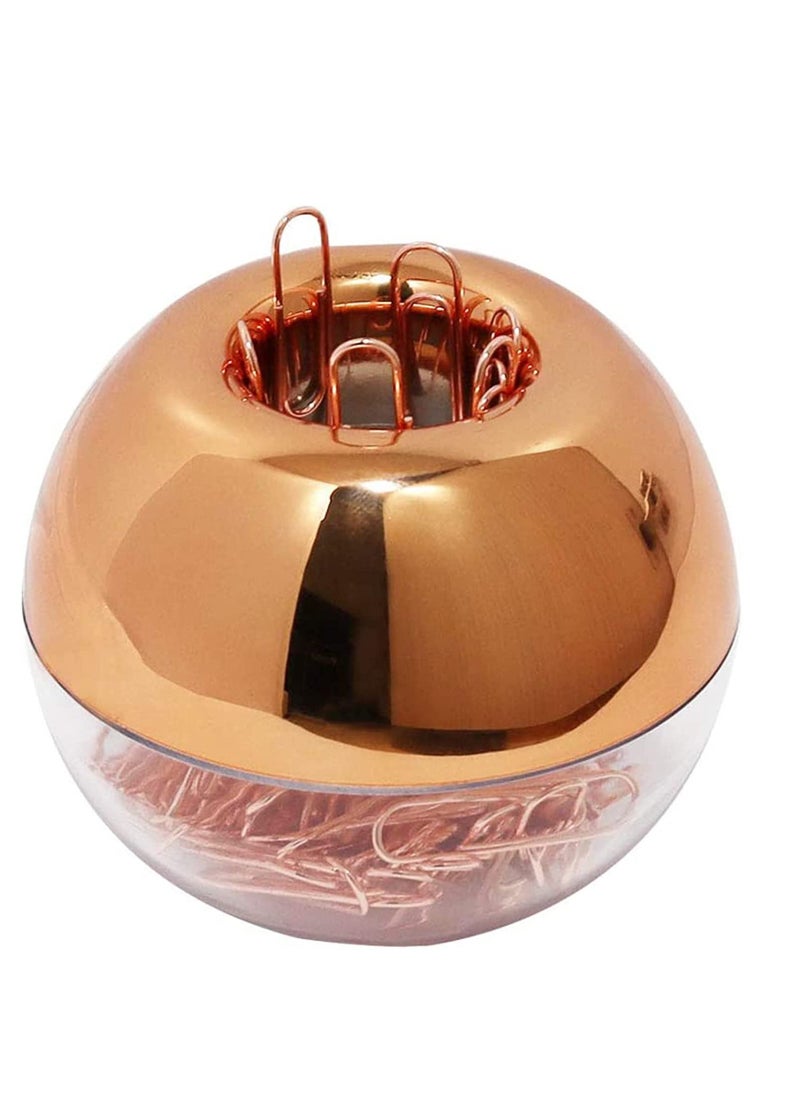 SYOSI - Light Luxury Fashion Paper Clips, Rose Gold Edition, In Round Paper Clip Holder With Magnetic Lid, 28 mm, 100 Piece Per Box - Image 1