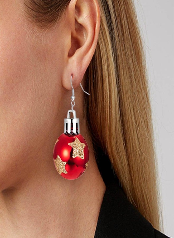 Aksod Christmas Earrings for Women Green Christmas Ball Dangle Earrings Trendy Lightweight Snowflake Ball Ornament Holiday Party Earrings Jewelry for Women (Style F) - Image 2