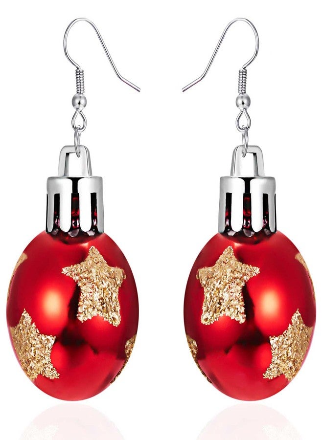 Aksod Christmas Earrings for Women Green Christmas Ball Dangle Earrings Trendy Lightweight Snowflake Ball Ornament Holiday Party Earrings Jewelry for Women (Style F) - Image 1