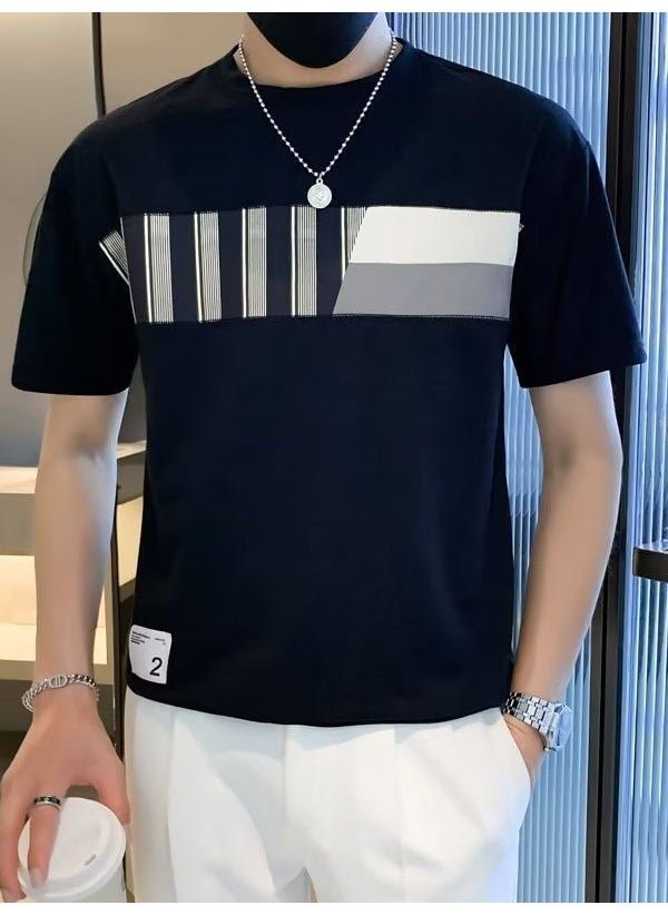 Generic - Short Sleeve T-shirt Men Summer Style High-end Sense Body Shirt Trendy Brand Men T-shirt Sleeveless Urban Style Black - Image 1