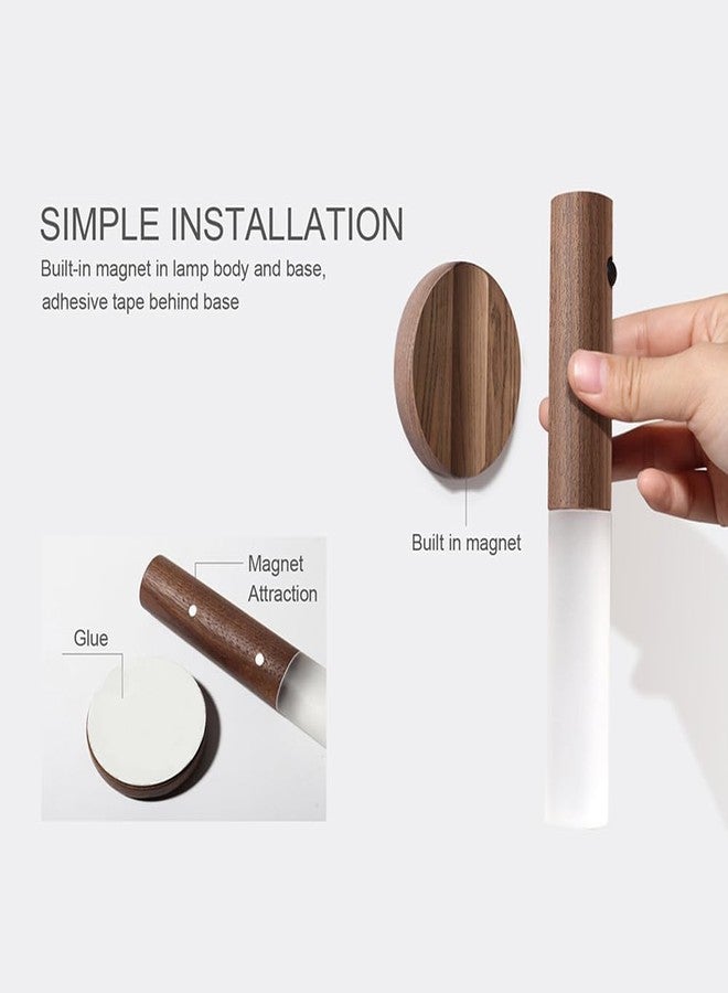 TRYV Wooden Plastic Magnetic Motion Sensor LED Wall Light (Pack of 1) USB Rechargeable | Wireless Self-Adhesive Body Induction Night Closet Lamp for Home Wardrobe Kitchen Stairs Cupboard Bedroom - Image 3