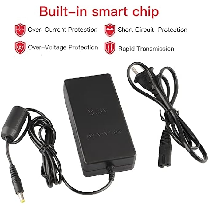 rayihni POWER SUPPLY FOR PS2, AC ADAPTER CHARGER CABLE CORD FOR SONY PLAYSTATION 2 PS2 SLIM A/C 70000 CONSOLE - Image 3