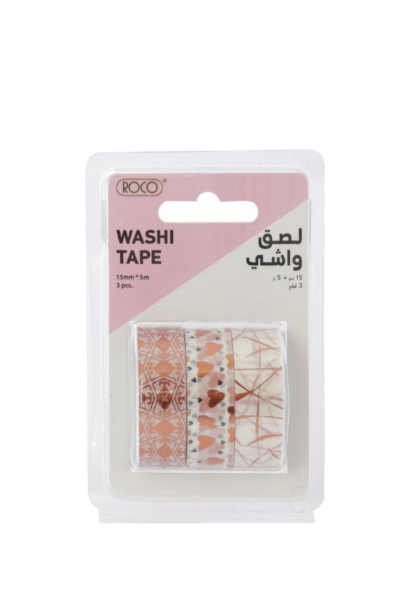 شريط واشي 3 بكرات، 15 مم × 5 م