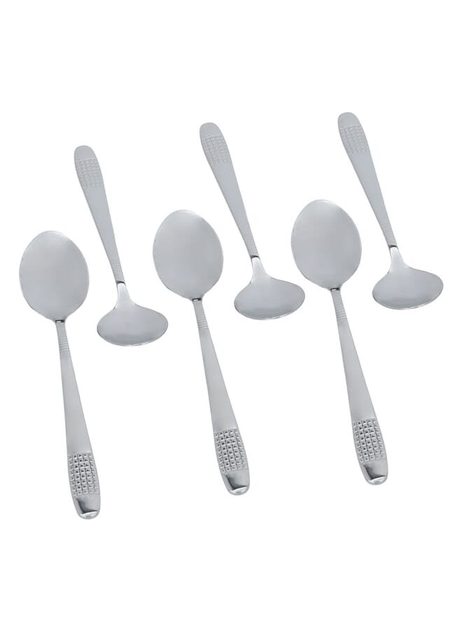 Alsaif Gallery Embossed silver tea spoon set 6 pieces  - Image 2
