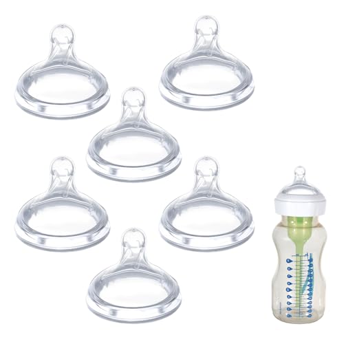 Eiszhjk 6 Pack Replacement Nipples Compatible with Dr Brown Wide Bottle, Silicone Nipples for Bottle, BPA-Free, Durable and Soft Nipple (L, Fast Flow) - Image 1
