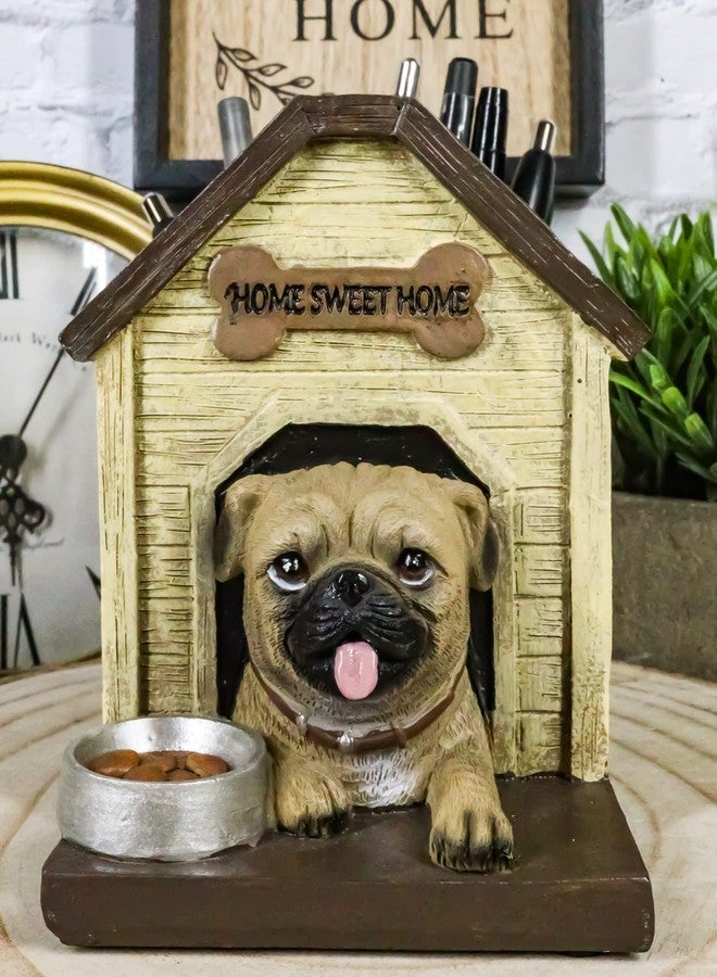 Ebros Gift Adorable Pugsie Puppy Pug Dog Sitting in Doghouse Kennel with Treat Bowl Stationery Pen Pencil Holder Caddy Organizer Figurine Pet Pal Labradors Collectible for Desk Study Office - Image 2
