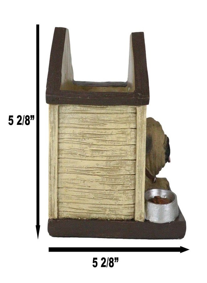 Ebros Gift Adorable Pugsie Puppy Pug Dog Sitting in Doghouse Kennel with Treat Bowl Stationery Pen Pencil Holder Caddy Organizer Figurine Pet Pal Labradors Collectible for Desk Study Office - Image 3