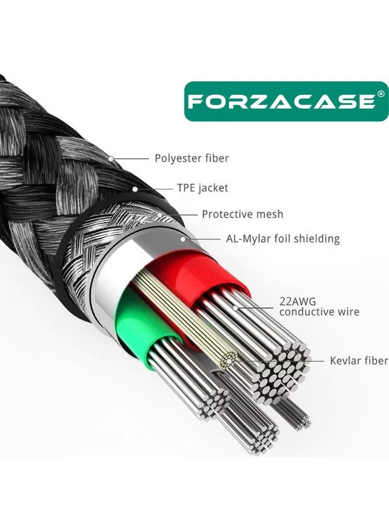 Forzacase Hydra Series Type-C To Lightning Braided 20W Pd Fast Charging Cable 1 Meter - FC317 - Image 4