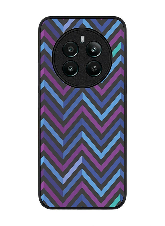 Stylizedd Rugged Black edge case for Realme 12 Plus 5G / Realme 12 4G, Slim fit Soft Case Flexible Anti Drop TPU Gel Thin Cover -  Deep Chevron - Image 1