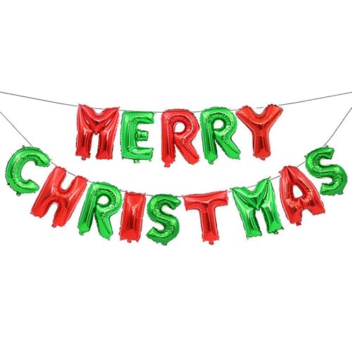 Soochat Merry Christmas Balloons Banner Christmas Letter Aluminum Foil Balloons Xmas Party Supplies Decorations Home Party Decor - Image 1
