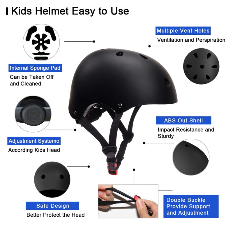 Glaf Toddler Helmet Kids Bike Helmets for 2-8 Years Old Baby Girls Boys Multi-Sport Helmet Adjustable Skateboard Bicycle Helmet Lightweight 2 Sizes for Toddler to Youth (Black, Small) - Image 3