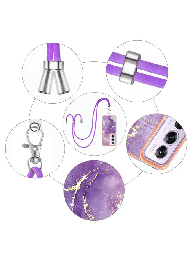 إيروريكس جراب لهاتف OPPO Reno12 Pro Global Electric Marble ثنائي الجانب IMD مع حبل تعليق - Image 5