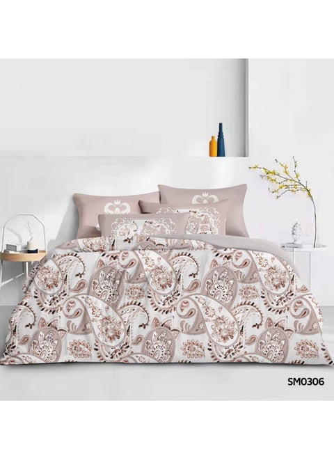 6 Pieces compressed summer quilt set Double Size 240x220cm pure cotton filled polyester fabric soft comforter Bedding Set for All Season