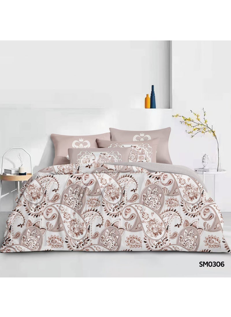 Generic - 6 Pieces compressed summer quilt set Double Size 240x220cm pure cotton filled polyester fabric soft comforter Bedding Set for All Season - Image 1