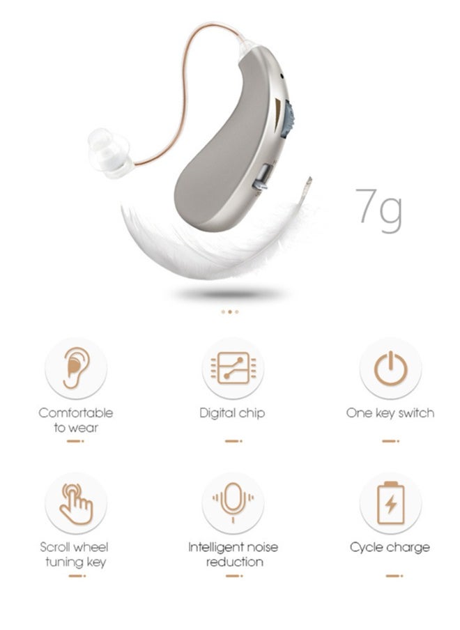 Chixing Hearing Aids for Seniors Rechargeable, Adults Hearing Amplifiers For Severe Hearing Loss, Invisible In Ear Hearing Assist Devices, BTE Hearing Aid with Charging Case, Silver  - Image 2