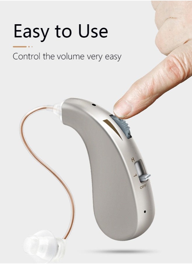 Chixing Hearing Aids for Seniors Rechargeable, Adults Hearing Amplifiers For Severe Hearing Loss, Invisible In Ear Hearing Assist Devices, BTE Hearing Aid with Charging Case, Silver  - Image 4