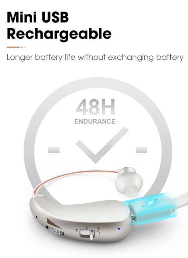Chixing Hearing Aids for Seniors Rechargeable, Adults Hearing Amplifiers For Severe Hearing Loss, Invisible In Ear Hearing Assist Devices, BTE Hearing Aid with Charging Case, Silver  - Image 5