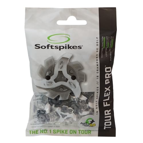 Softspikes Tour Flex Pro Golf Spikes Fast Twist 3.0-18 Replacement Spikes - Translucent White - Also Fits Tri-Lok, Slim-Lok, and Tour Lock Insert Systems - Image 1