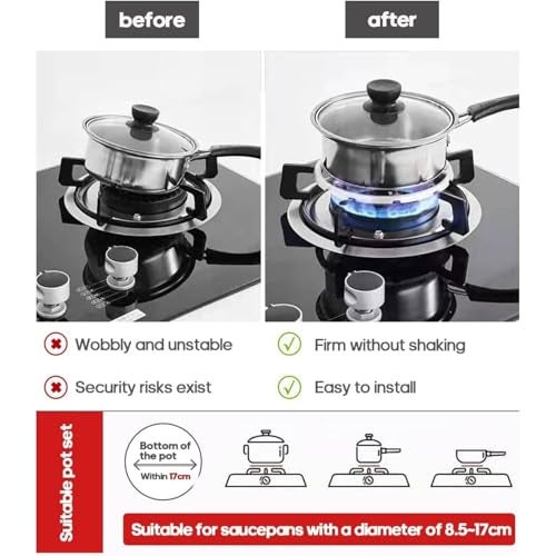 Obedient Universal Gas Stove Stand Ring Coffee Pot Holder, Gas Range Oven Burner Grates Pan Holder Stand Cooker Plate Moka Pot Stand Pan Wok Support Coffee Maker, Gas Hobs, Oven, Kitchen Ring - Image 4