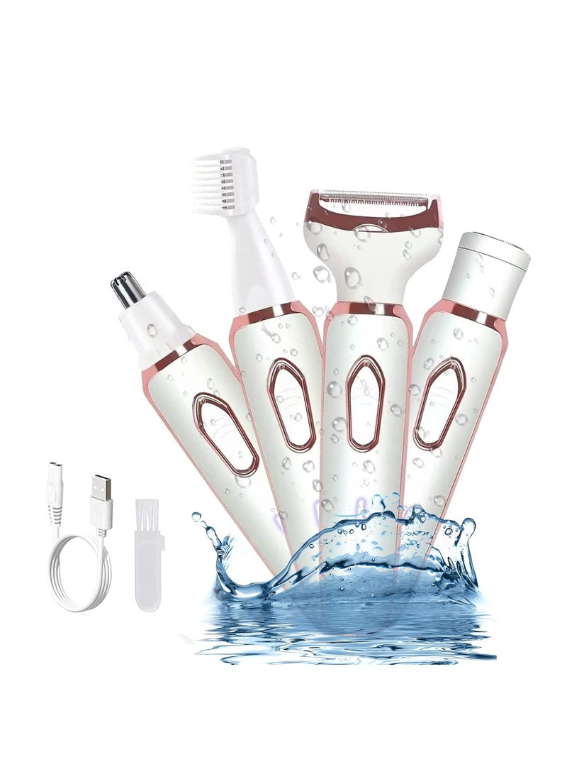 RATSAW 4 in 1 Eyebrow Trimmer Electric Shaver for Women USB Rechargeable Eyebrow Trimmer Painless Shaver Hair Clipper for Eyebrow and Sideburn and Bikini and Nose Hair - Image 1