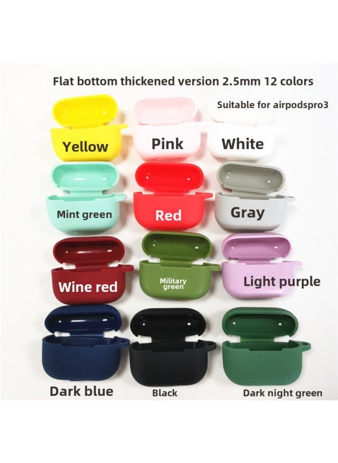 Generic - For Airpods Pro Bluetooth Headset Protective Case Apple 3 Generation Earphone Case Thickened Silicone Case Flat Bottom One-Piece-Color:Violet Earpiece Case Hook Pearlescent Bag Packaging-Applicable - Image 1