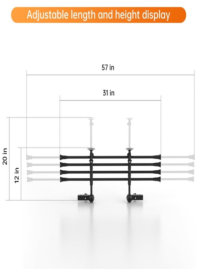 Topteng Adjustable Metal Pet Barrier for SUV, Car & Trucks Dog Car Guard gate Travel Barrier Big Dogs, Heavy-Duty Secure, Easy to Install & Store Universal Vehicles - Image 3