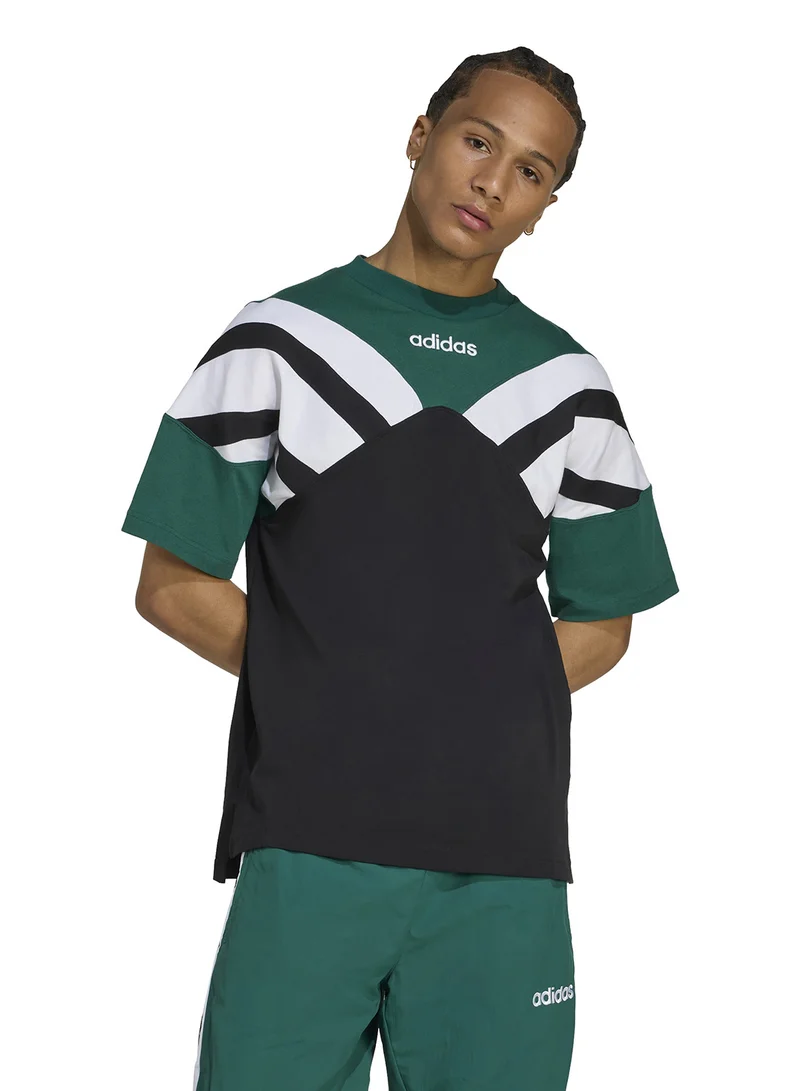 adidas Originals 3 Stripe Colour Block Cutline T-Shirt