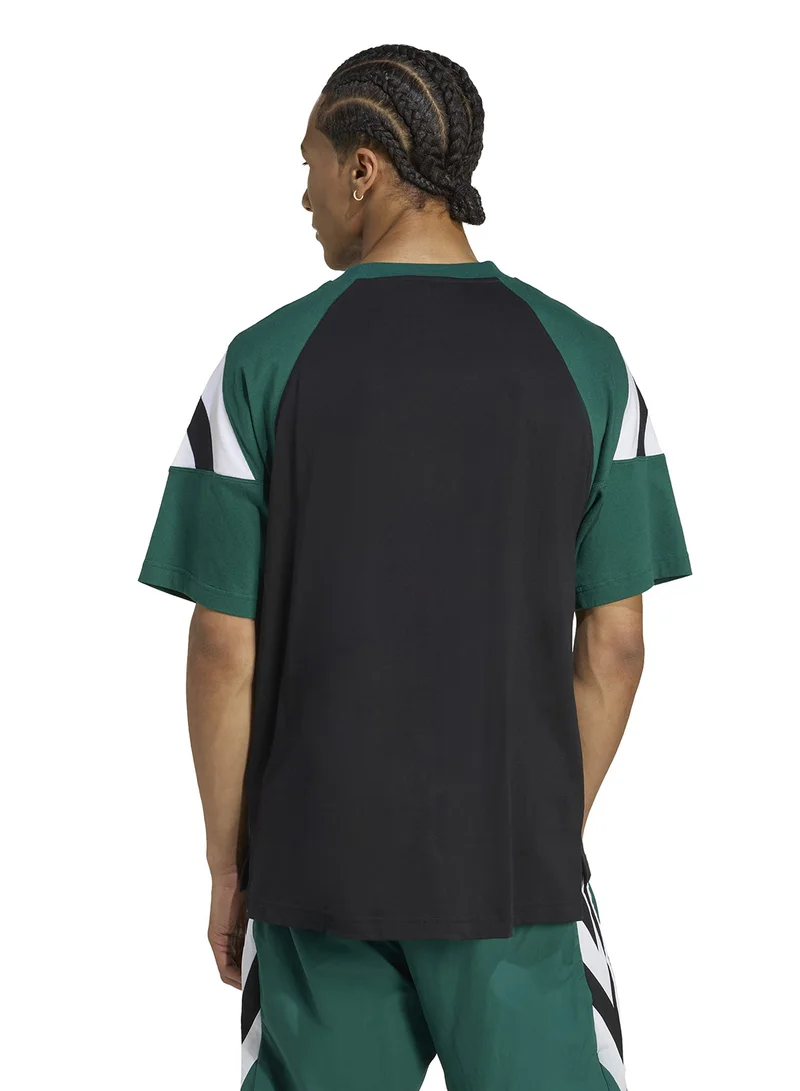 adidas Originals 3 Stripe Colour Block Cutline T-Shirt