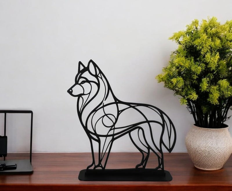 EROTNGO EROTNGO3896 Geometric Cute Low Poly Cartoon Hero Movie Action Figure Plastic Abstract Line Art Husky Home Statue Home Room Minimalist Best Home Home Decor Room Sweet Best Good Looking Decor - Image 1