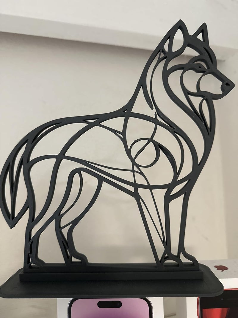 EROTNGO EROTNGO3896 Geometric Cute Low Poly Cartoon Hero Movie Action Figure Plastic Abstract Line Art Husky Home Statue Home Room Minimalist Best Home Home Decor Room Sweet Best Good Looking Decor - Image 2