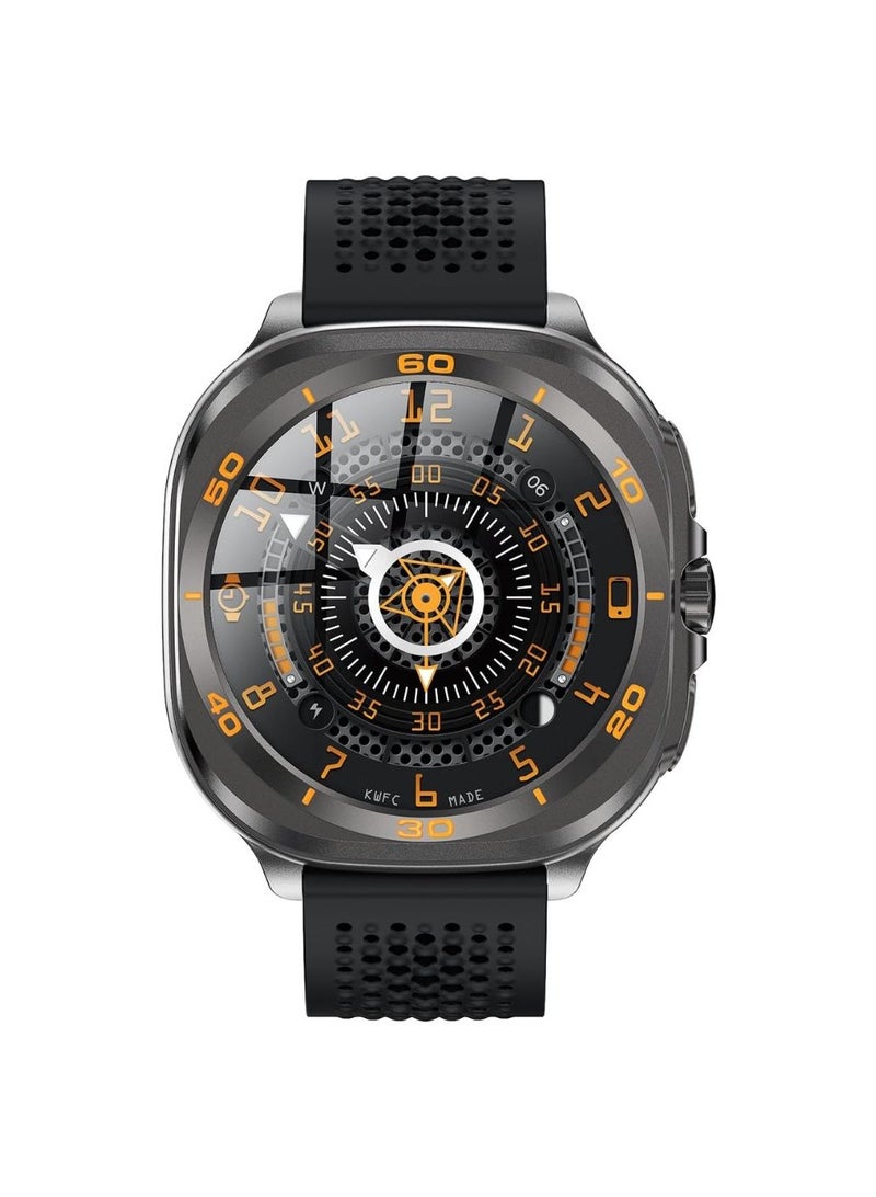 SWISS MILITARY Swiss Military DOM7 Smartwatch 1.43" AMOLED, Bluetooth Calling, Multi Language, Health & Sports Tracking, Wireless Charging, 7 Days Battery, IP67, iOS/Android Compatible, Gun Metal Frame & Black Strap  - Image 1