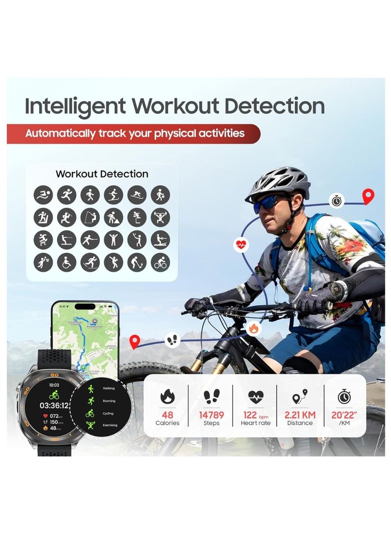 SWISS MILITARY Swiss Military DOM7 Smartwatch 1.43" AMOLED, Bluetooth Calling, Multi Language, Health & Sports Tracking, Wireless Charging, 7 Days Battery, IP67, iOS/Android Compatible, Gun Metal Frame & Black Strap  - Image 2