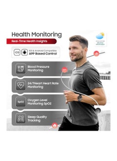 SWISS MILITARY Swiss Military DOM7 Smartwatch 1.43" AMOLED, Bluetooth Calling, Multi Language, Health & Sports Tracking, Wireless Charging, 7 Days Battery, IP67, iOS/Android Compatible, Gun Metal Frame & Black Strap  - Image 4