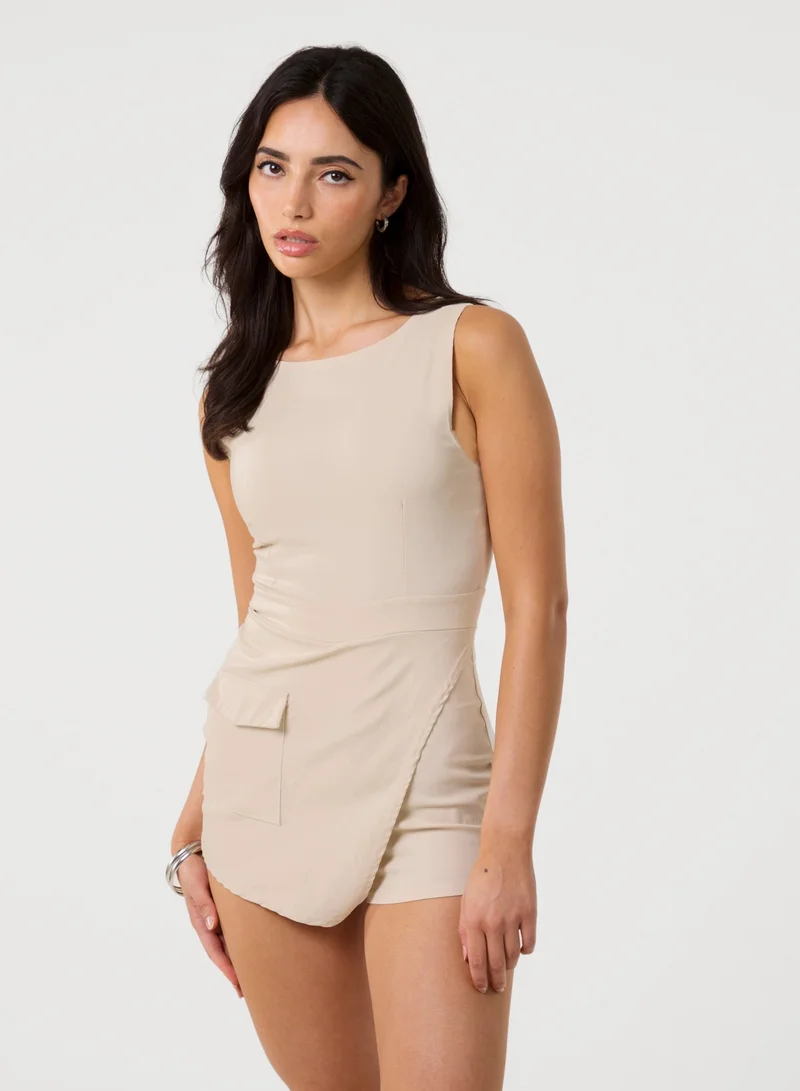 Utility Playsuit With Pockets