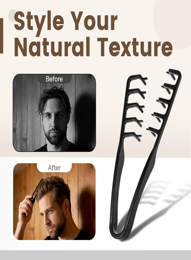 Dexspoeny 3 Pcs Hair Styling Combs Set, Professional Durable Texture Wide and Fine Tooth Rat Tail Hair Barber Comb, Hair Detangling Parting Braiding Cutting for Men Women Wet Curly Natural Hair - Image 3