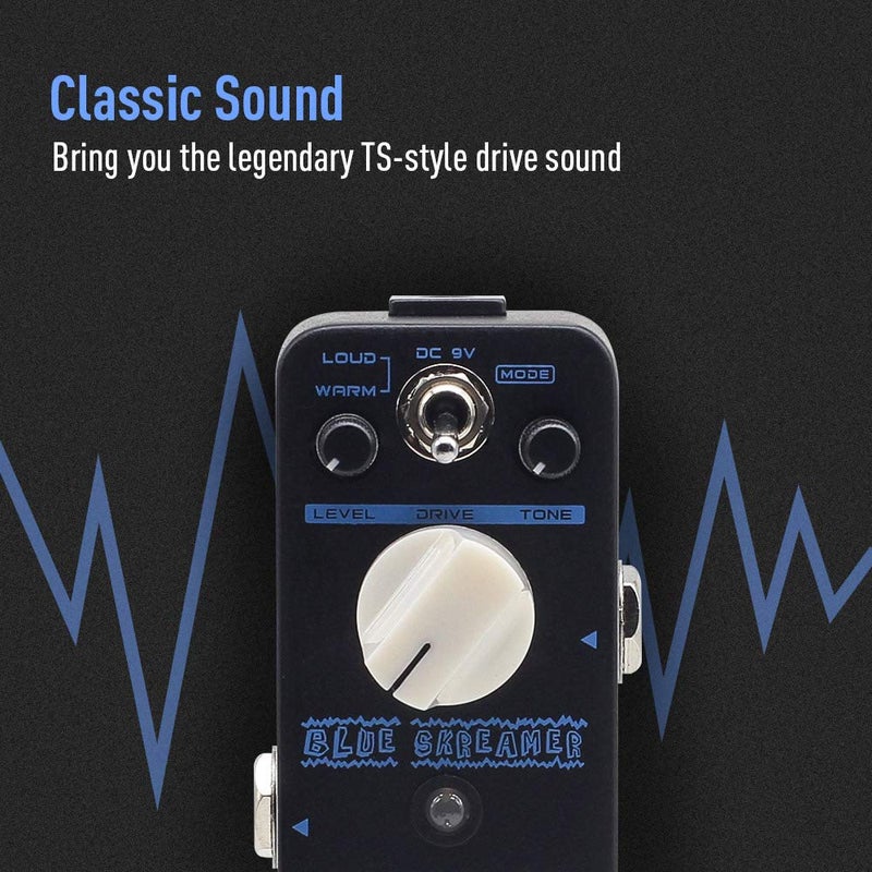 SONICAKE QSS-02 Blue Skreamer Overdrive Effect Pedal Dual-Mode With Warm Iconic TS-style Drive Sound Guitar Pedal - Image 2