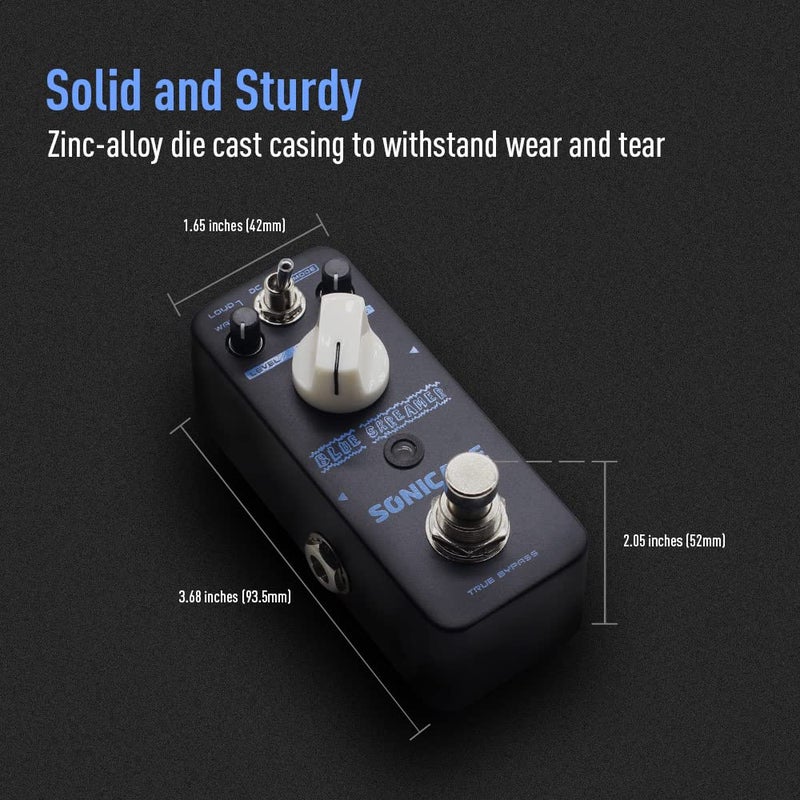 SONICAKE QSS-02 Blue Skreamer Overdrive Effect Pedal Dual-Mode With Warm Iconic TS-style Drive Sound Guitar Pedal - Image 5
