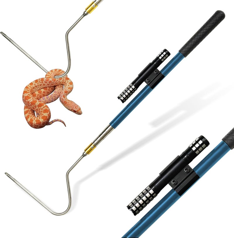 Wamlet Snake Grabber Hook Reptile Rattle Series Pick-up Handling Tool Kit for Catching Controlling or Moving Snakes (Blue) - Image 1