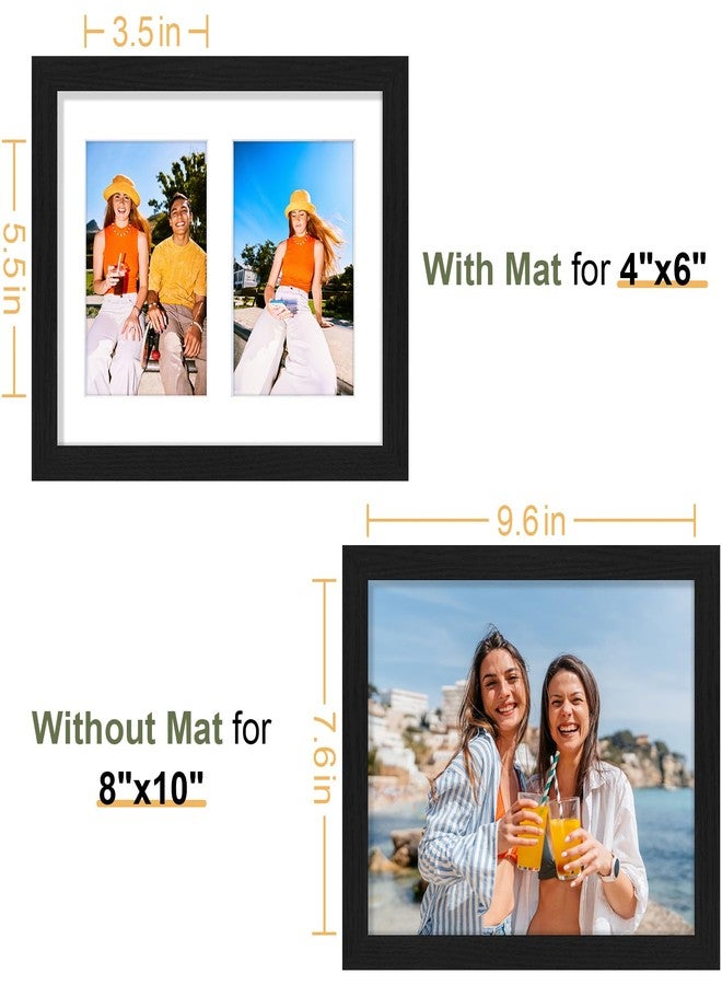 Vittanly إطار صور مجمعة من فيتانلي، مقاس 8×10 بوصة، يعرض صورتين مقاس 4×6 بوصة مع حافة داخلية، إطار صور للتعليق على الحائط أو وضعه على الطاولة مع حامل، أسود، عبوة واحدة - Image 5