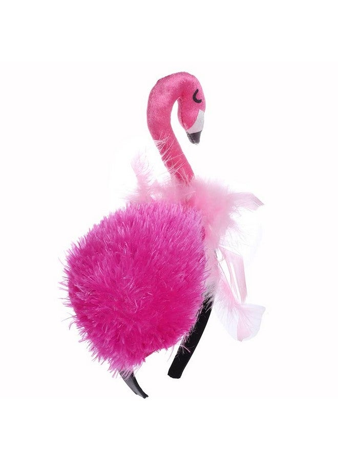 سيمبل بوليمر عصابة رأس بسيطة من البوليمر مكونة من 3 قطع على شكل طائر الفلامنغو من هاواي وغطاء رأس على شكل طائر الفلامنغو وطوق شعر لحفلات الكرنفال الاستوائية وإكسسوارات الشعر - Image 2