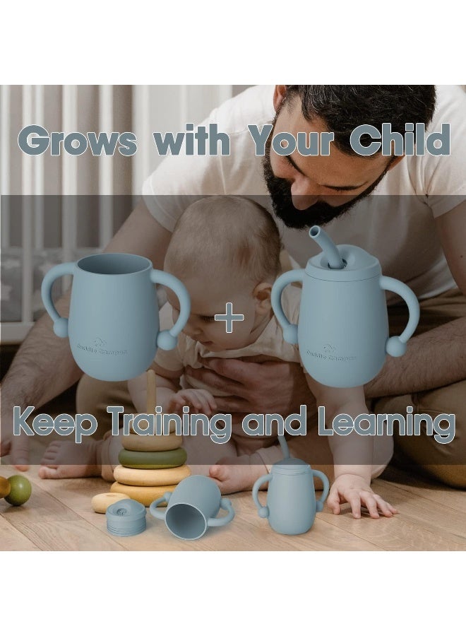Cuddle Campus 100% Silicone Baby Training Cup, Shatterproof Toddler Sippy Cups with Straw, Open Cup for Baby, 6+ Months 4 Oz - Image 5