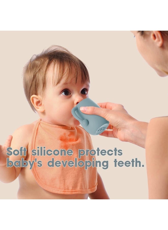 Cuddle Campus 100% Silicone Baby Training Cup, Shatterproof Toddler Sippy Cups with Straw, Open Cup for Baby, 6+ Months 4 Oz - Image 3