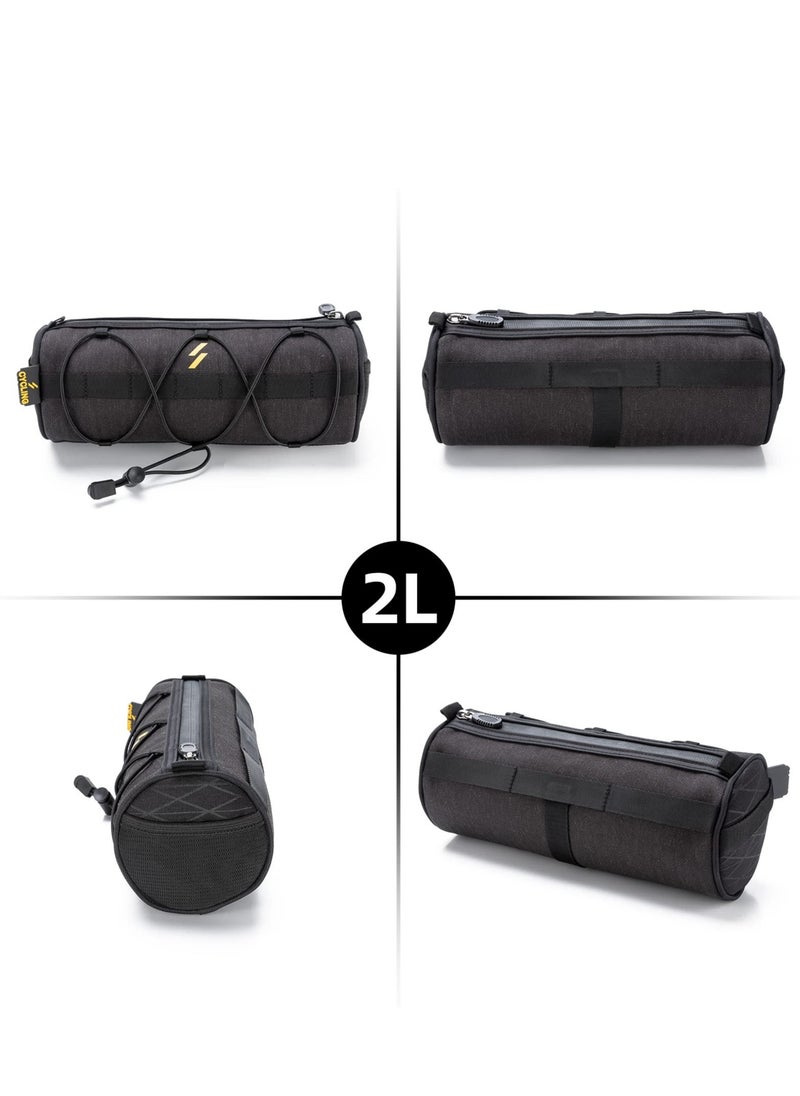 Generic Bike Handlebar Bag, Waterproof Bike Basket Bicycle Front Bag Bicycle Front Bag Frame Storage Roll Bag Mountain Road Bikes Commuter Shoulder Bag Professional Cycling Accessories  - Image 5
