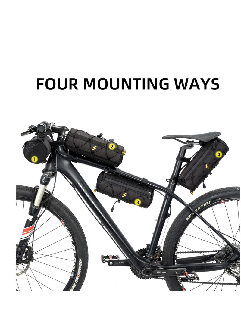 Generic Bike Handlebar Bag, Waterproof Bike Basket Bicycle Front Bag Bicycle Front Bag Frame Storage Roll Bag Mountain Road Bikes Commuter Shoulder Bag Professional Cycling Accessories  - Image 4