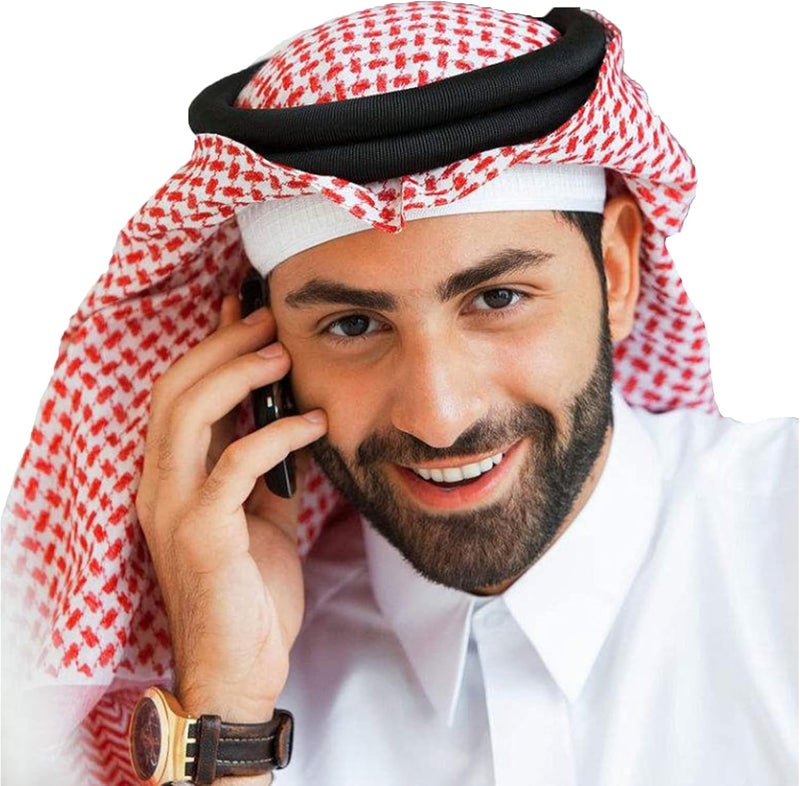 PURFUN Men's Large Arab Shemagh Headscarf Muslim Headcover Shawl Keffiyeh Arabic Scarf - Image 2