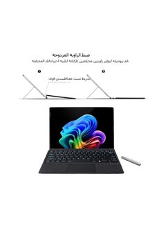 Generic Bluetooth Keyboard Compatible with Microsoft Surface Pro 11/X/10/9/8, 7-color Keycap Alphabet Backlit Bluetooth Wireless Removable Keyboard with Magnetic Pen Slot  - Image 5